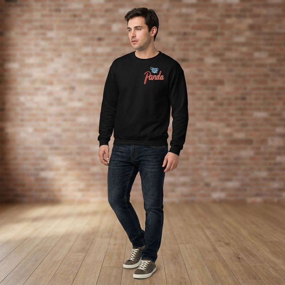 Neon Panda Sweatshirt - Black